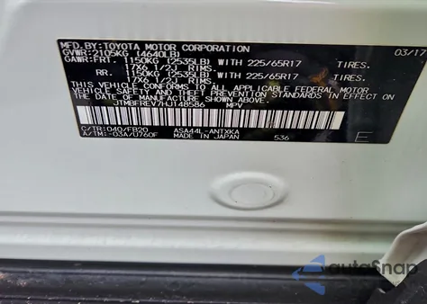 2017 Toyota Rav4 Le z USA, uszkodzony, nr VIN JTMBFREV7HJ148586